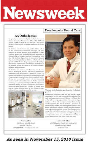 As seen in Newsweek media recognition for iCare Orthodontics and Dentistry